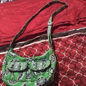 Vera Bradley Green and Blue Floral Shoulder Bag